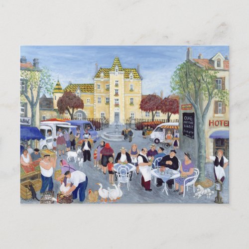 Town Square in Burgundy Postcard