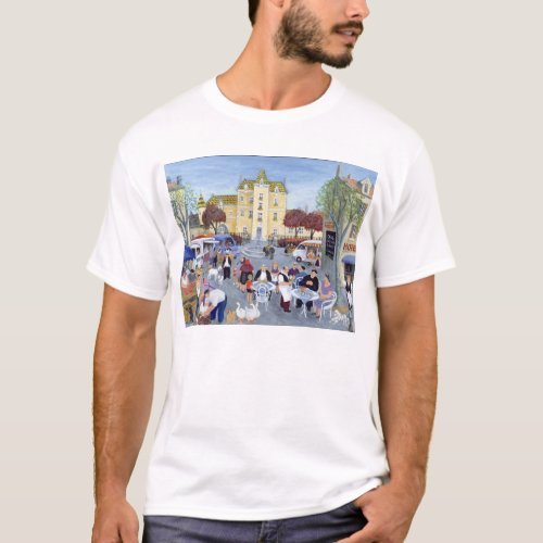 Town Square in Burgundy T_Shirt