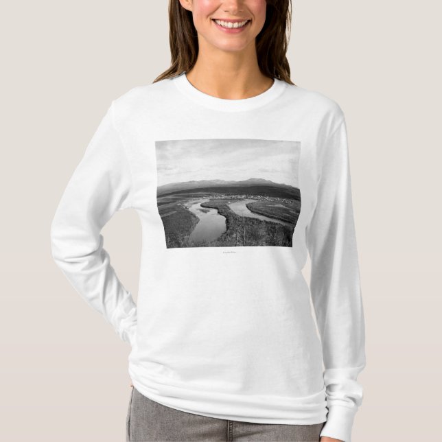 Town View of Iditarod, Alaska Photograph T-Shirt (Front)