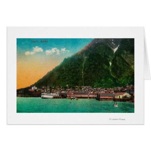 Town View of Juneau, AlaskaJuneau, AK 2 Cards (Front Horizontal)