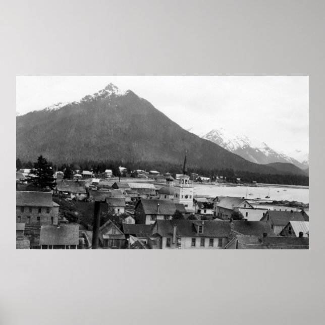 Town View of Sitka, Alaska PhotographSitka, AK Poster (Front)