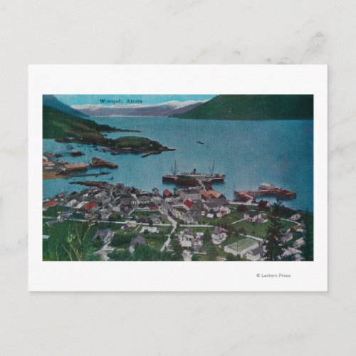 Town View of Wrangell AlaskaWrangell AK Postcard