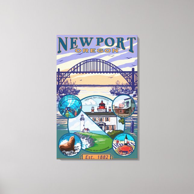 Town Views - Newport, Oregon Canvas Print (Front)