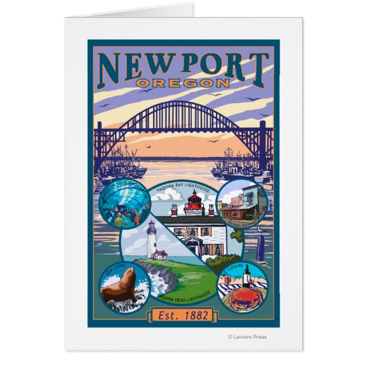 Town Views - Newport, Oregon Cards (Front)