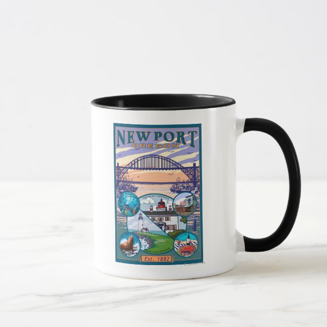 Town Views - Newport, Oregon Mug (Right)