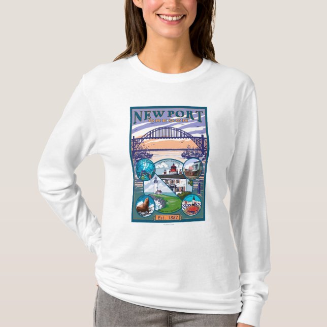 Town Views - Newport, Oregon T-Shirt (Front)