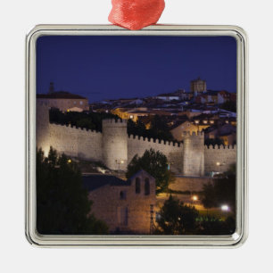 Town walls from Los Cuarto Postes, dusk Metal Ornament
