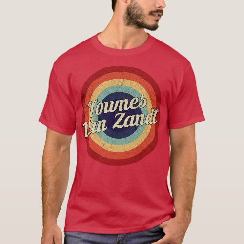 Townes Van Zandt Retro Circle Vintage T_Shirt