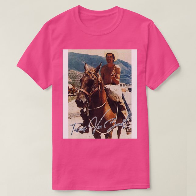 Townes Van Zandt Retro On Horse Fan Art T-Shirt (Design Front)