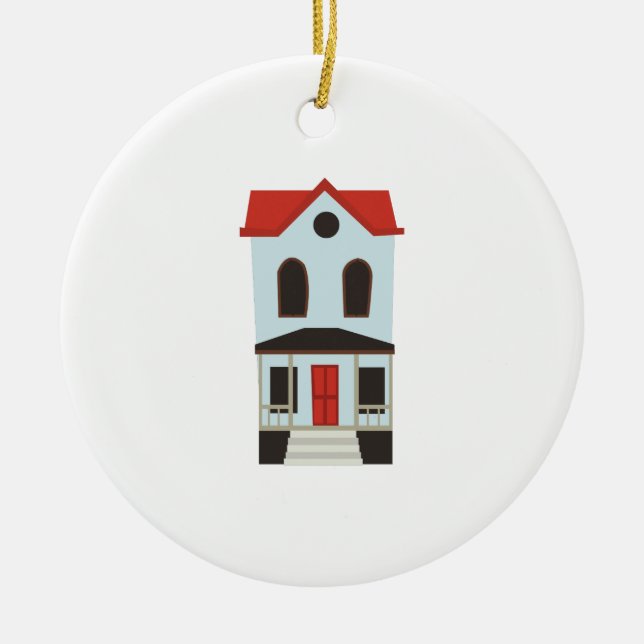 Townhouse Ceramic Ornament (Front)