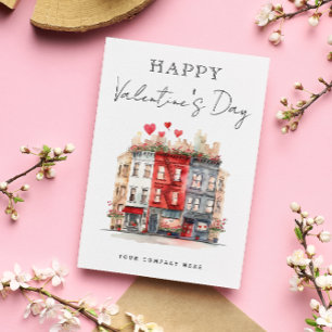 Townhouse Valentine's Day Real Estate Promotional Holiday Postcard