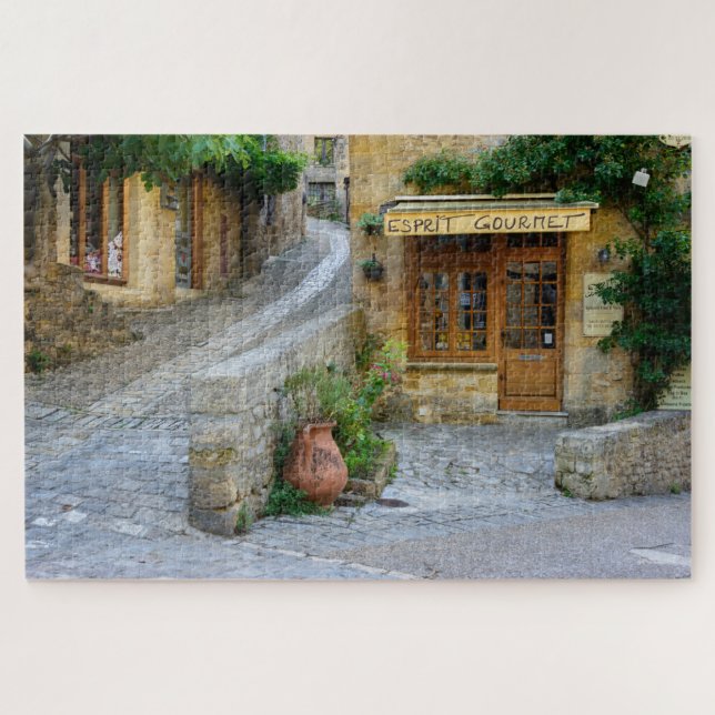 Townscape with shop in Dordogne, France Jigsaw Puzzle (Horizontal)