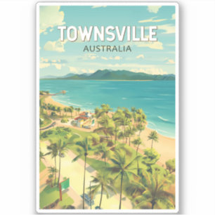 Townsville Australia Travel Art Vintage Sticker