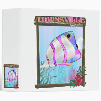 Townsville Australia Tropical fish travel poster 3 Ring Binder