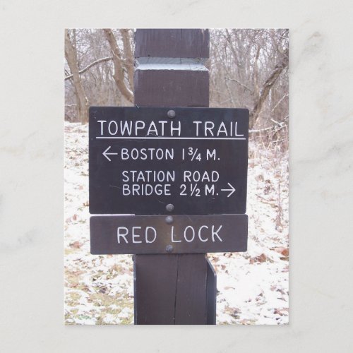 Towpath Trail Sign Cuyahoga Valley National Park Postcard