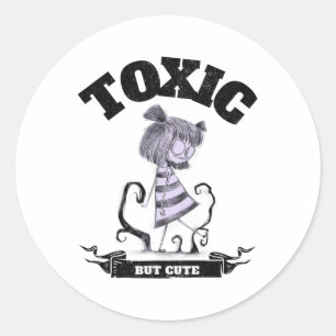 Toxic But Cute Creepy Funny Halloween Graphic Classic Round Sticker