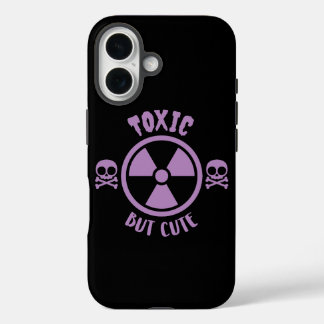 Toxic But Cute Warning Sign iPhone 16 Case