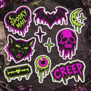 Toxic Halloween Neon Creepy Sticker
