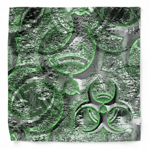 Toxic hazard symbol silver green biohazard symbol bandana