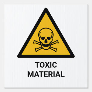 Toxic Material Warning, Caustic Chemical Sign