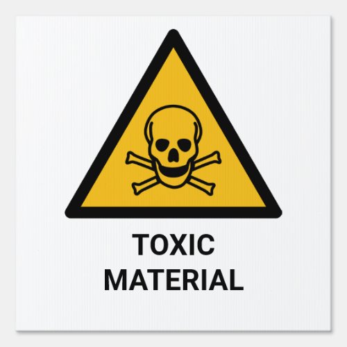 Toxic Material Warning Caustic Chemical Sign