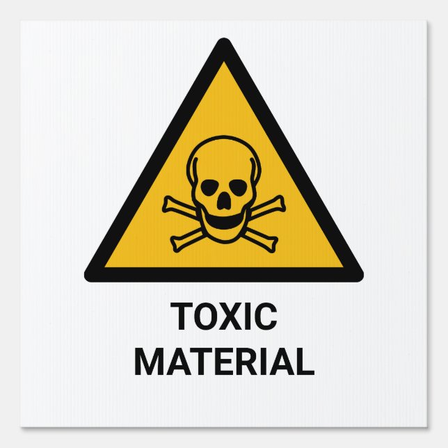 Toxic Material Warning, Caustic Chemical Sign (Front)