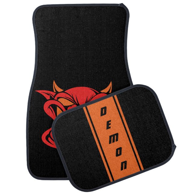 Toxic Orange Demon Car Floor Mat (Set)