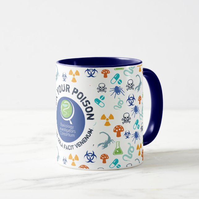 ToxIC Pick Your Poison Blue Two-Tone Coffee Mug (Front Right)