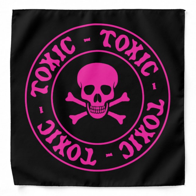 Toxic Pink Skull Bandana (Front)