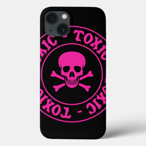 Toxic Pink Skull iPhone 13 Case