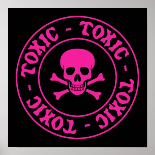 Toxic Pink Skull Poster