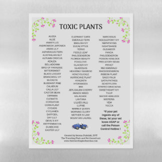 TOXIC PLANTS - PETS MAGNETIC DRY ERASE SHEET
