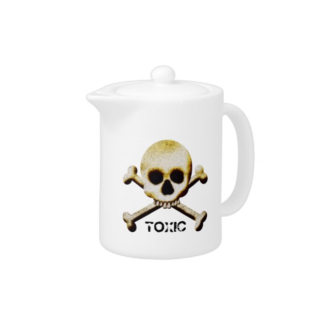 Toxic Poison Skull Crossbones Halloween Prop Teapot (Right)