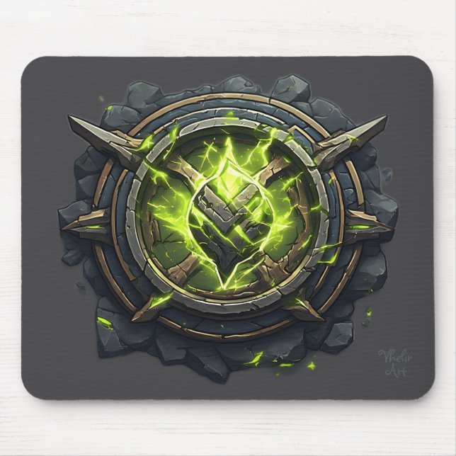 Toxic Rune Gamer Emblem Mouse Pad (Front)