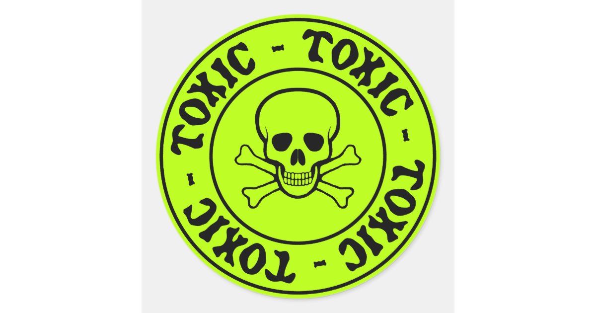 Toxic symbol with skull and crossbones on a yellow square