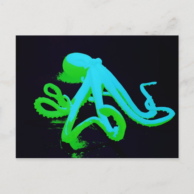 Toxic waste green Octopus Postcard (Front)