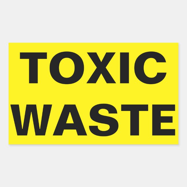 Toxic Waste Sign Rectangular Sticker (Front)