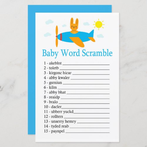 Toy aircraft Baby word scramble game