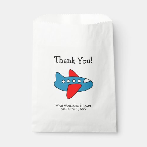 Toy airplane boys baby shower party favor bags