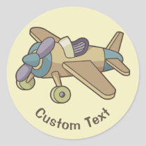 Toy Airplane Classic Round Sticker
