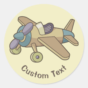 Toy Airplane Classic Round Sticker
