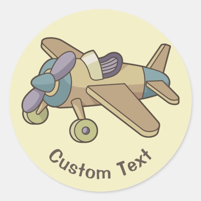 Toy Airplane Classic Round Sticker (Front)
