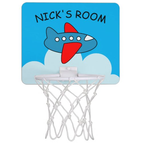 Toy airplane mini basketball hoop for kids room