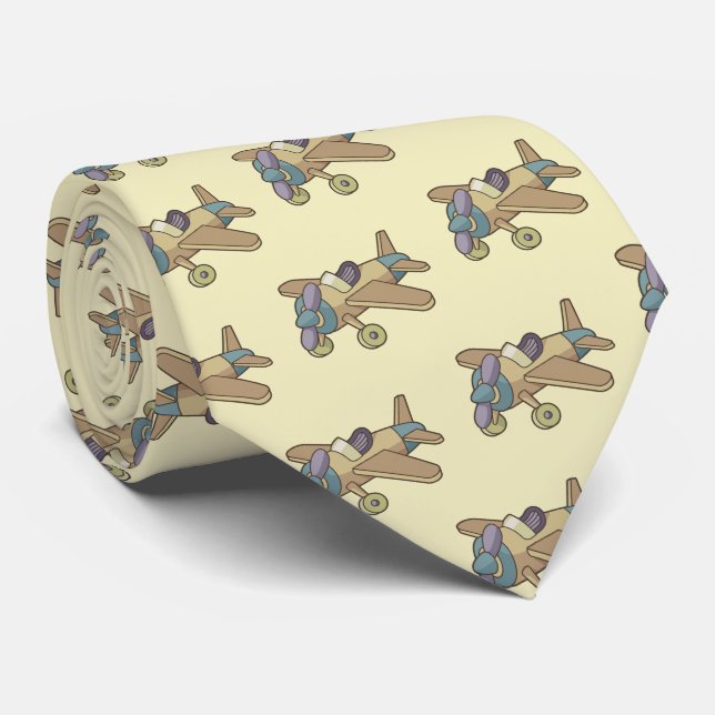 Toy Airplane Neck Tie (Rolled)