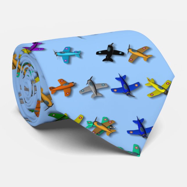 Toy Airplane Tie (Rolled)