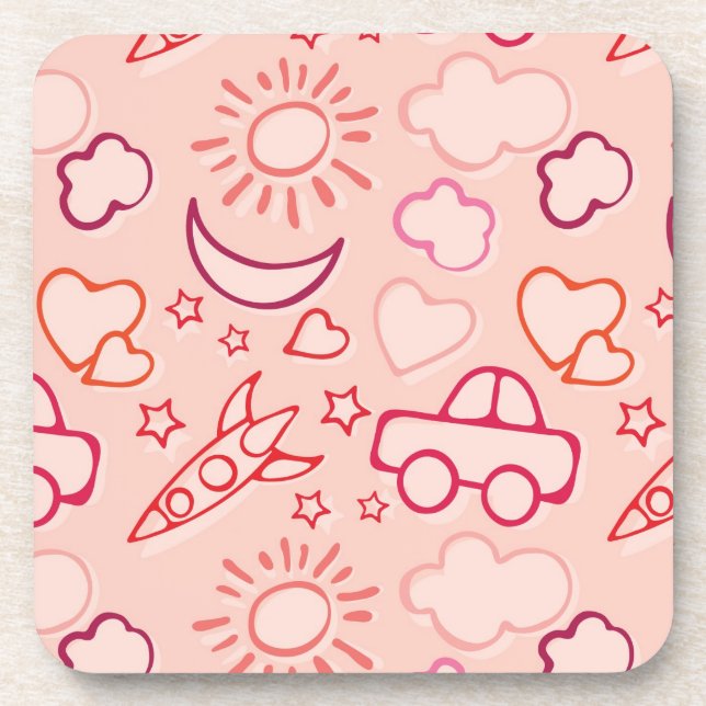 toy background beverage coaster (Front)