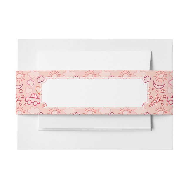 toy background invitation belly band (Front Example)