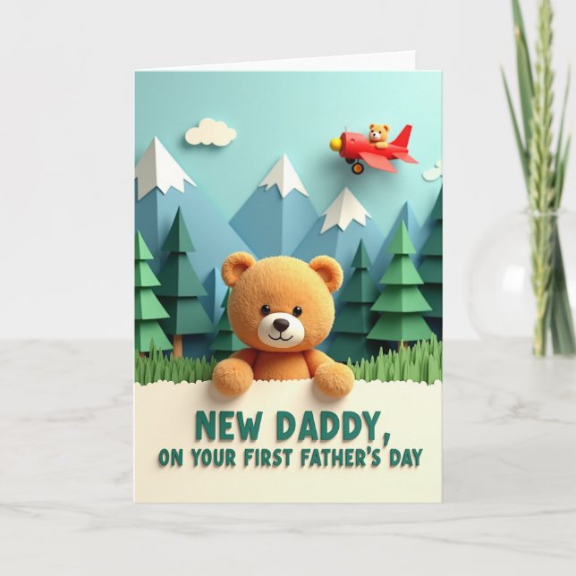 Toy Biplane Fathers Day Art Card (Front)