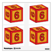 Toy Block Wall Decals (4cnt) - Number 6