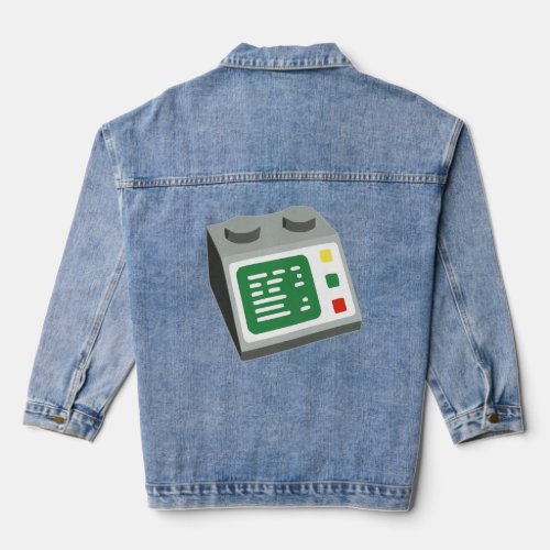 Toy Brick Computer Console  Denim Jacket